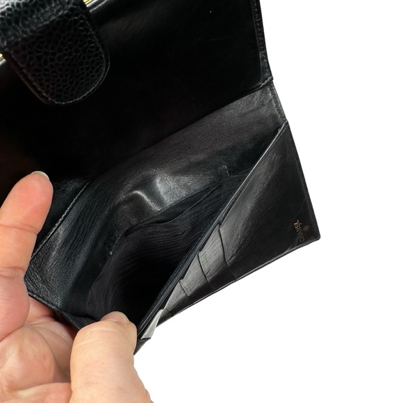 Authentic CHANEL Black Caviar Leather Timeless CC Long Large Wallet Kisslock - Picture 13 of 16